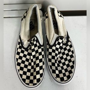 Checkered Vans slip ons men or women shoe